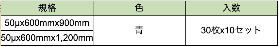 クリーンマットの製品規格